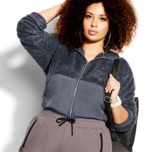 City Chic Cropped Teddy Jacket